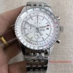 Copy Breitling Navitimer GMT Watch SS White Chronograph Dial